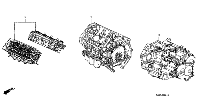 1999 Honda Accord Engine Assy. - Transmission Assy. (V6) Diagram