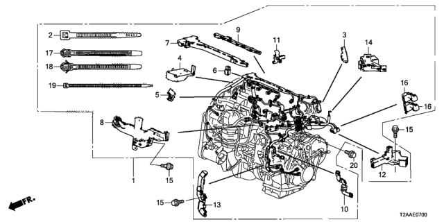 2017 Honda Accord Engine Harness Diagram for 32110-5A2-A06