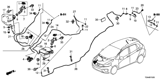 2017 Honda Fit Windshield Washer Diagram