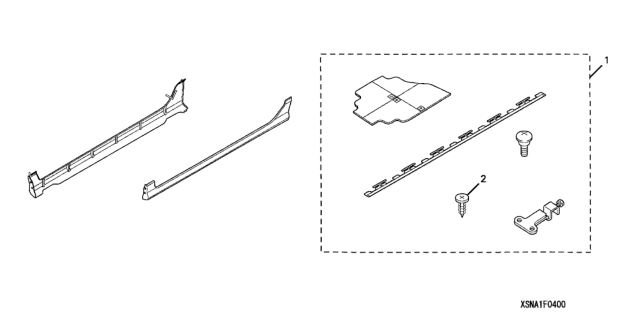 2009 Honda Civic Hardware Kit, Side Under Spoiler Diagram for 08F04-SNA-100R3