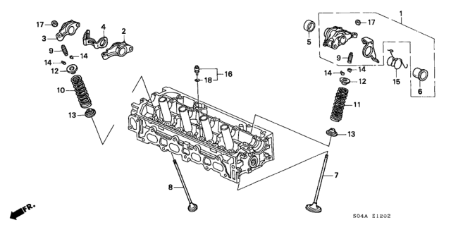 2000 Honda Civic Collar A, In. Rocker Diagram for 14651-P2M-000