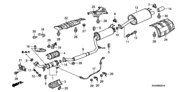 2008 Honda Civic Exhaust Pipe - Muffler (2.0L) Diagram