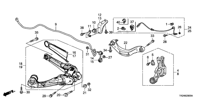 2012 Honda Civic Knuckle, Left Rear Diagram for 52215-TR2-A00