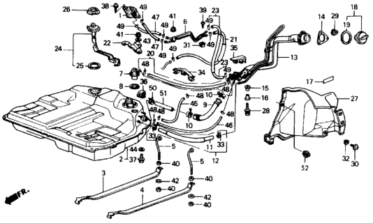 1989 Honda Accord Clip, Tube (B10) Diagram for 95002-02100