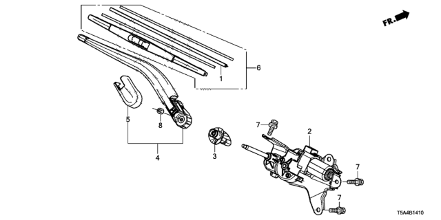 2015 Honda Fit Cover, Arm Diagram for 76721-T5A-003