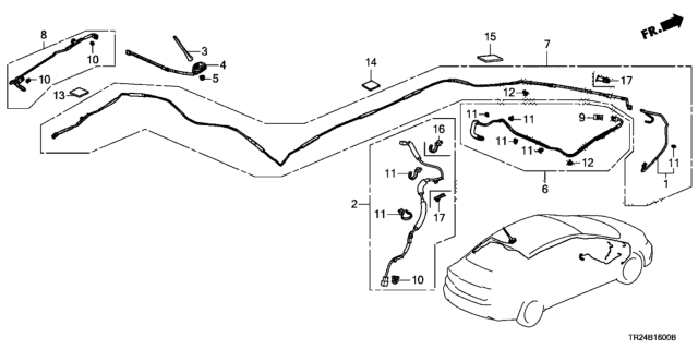 2012 Honda Civic Cord Assy., Usb Diagram for 39114-TR0-A01