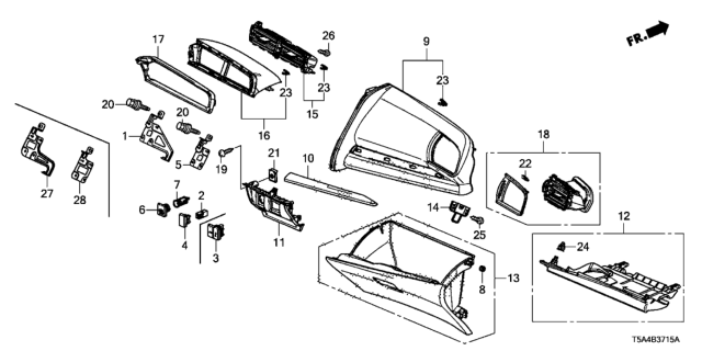 2015 Honda Fit Outlet Assy., Center *NH900L* (NEUTRAL BLACK) Diagram for 77611-T5R-A01ZA