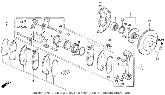 1993 Honda Civic Front Brake Diagram