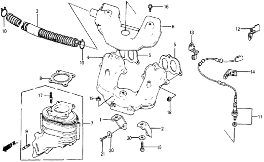 1985 Honda Civic 5 Door DX KA 5MT Exhaust Manifold Diagram