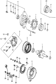 1982 Honda Prelude Alternator Components Diagram