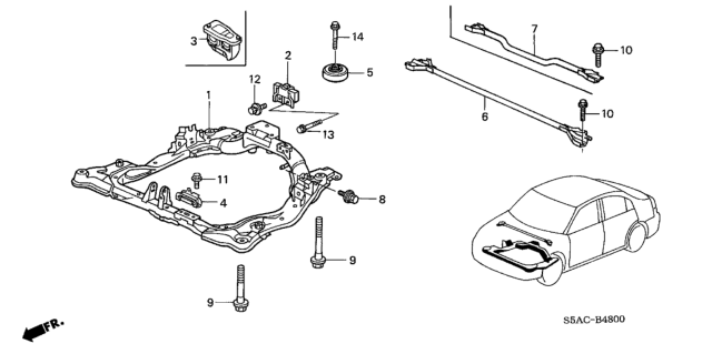 2005 Honda Civic Front Sub Frame Diagram