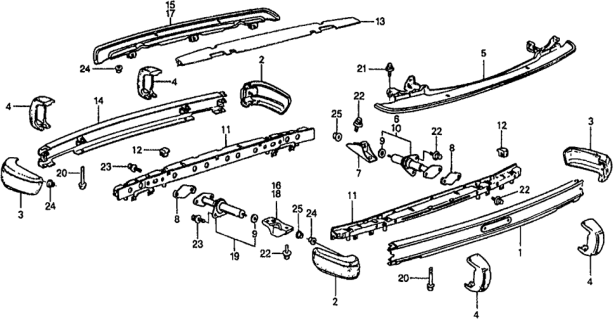 1978 Honda Civic 3 Door ** KL HMT Bumper Diagram