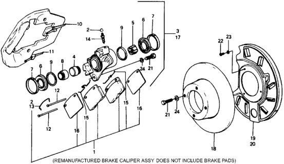 1979 Honda Civic 3 Door ** (1200) ** 4MT Front Disk Brake Diagram