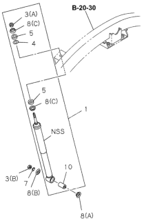 1997 Honda Passport Bushing, Shock Absorber Rubber Diagram for 8-97036-284-0