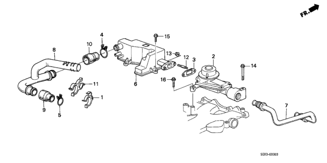 1986 Honda Accord Tube, Air Suction Diagram for 18794-PH4-660