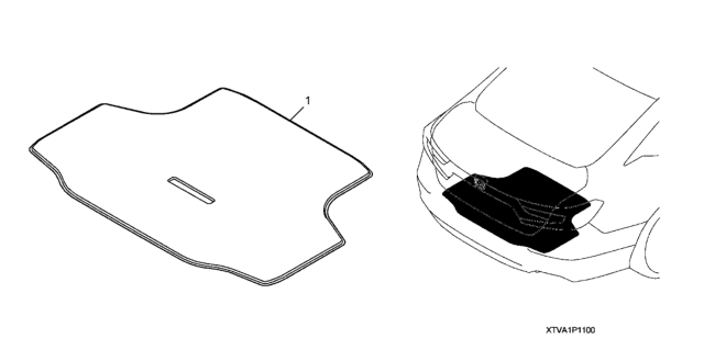 2020 Honda Accord 4 Door EX KA CVT Trunk Carpet Mat Diagram