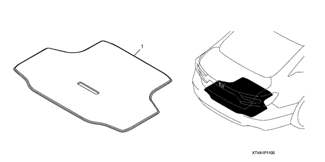 2021 Honda Accord Trunk Carpet Mat Diagram