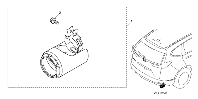 2018 Honda CR-V 5 Door EXL (AWD/NAV/INDIANA) KA CVT Sport Exhaust Pipe Finisher Diagram