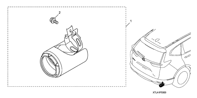 2017 Honda CR-V Sport Exhaust Pipe Finisher Diagram