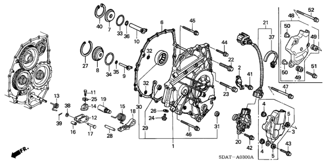 2003 Honda Accord 4 Door LX (SIDE SRS) KL 5AT AT Left Side Cover (L4) Diagram