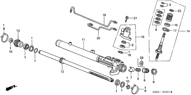2000 Honda Civic Rack, Steering Diagram for 53626-S04-G54