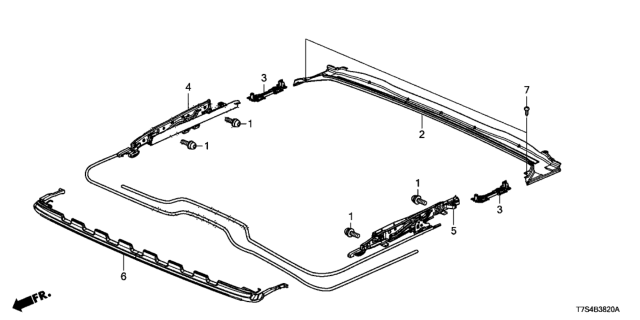 2019 Honda HR-V Roof Slide Components Diagram