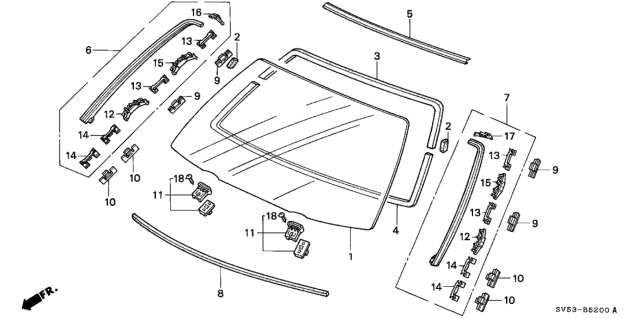 1994 Honda Accord Front Windshield Diagram