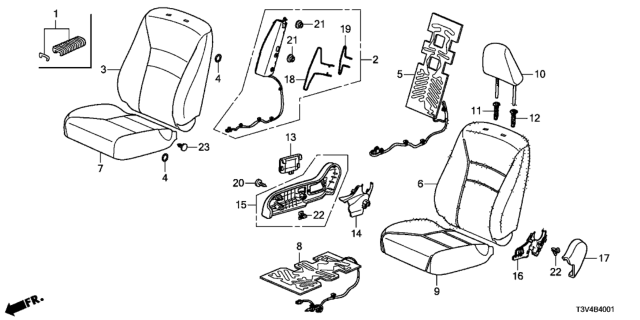 2014 Honda Accord Cover, Right Front Seat-Back Trim (Platinum Gray) Diagram for 81121-T3V-A01ZA