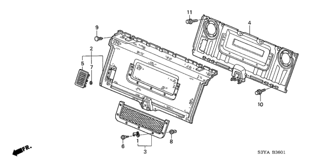 2004 Honda Insight Middle Mat Diagram