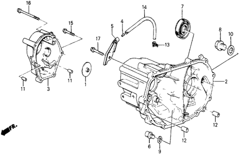 1984 Honda Civic 5 Door DX KA 5MT MT Transmission Housing Diagram