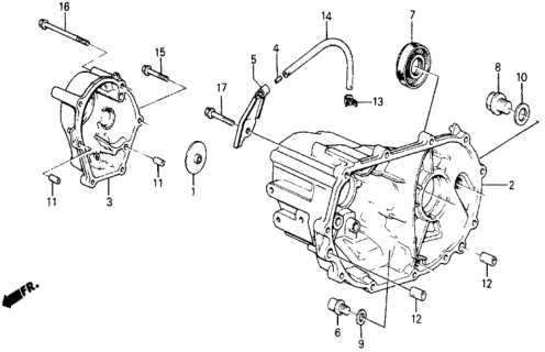 1984 Honda Civic MT Transmission Housing Diagram