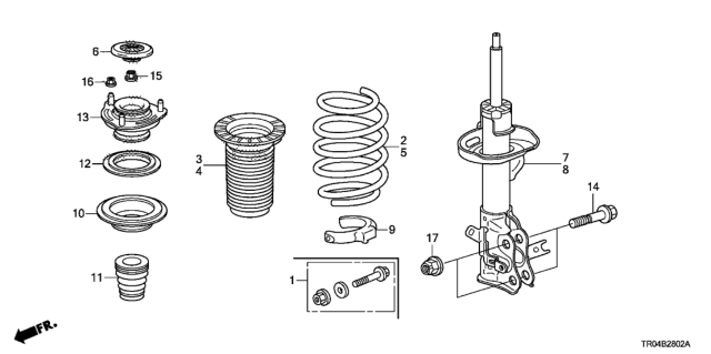 2012 Honda Civic Spring, Right Front Diagram for 51401-TR7-A01
