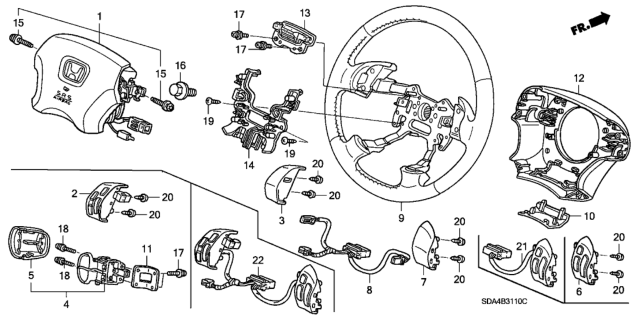 2005 Honda Accord Lid, Cruise Set Switch Diagram for 36770-SDA-A91