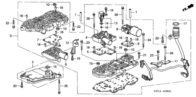 2004 Honda Insight AT Valve Body Diagram