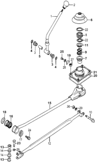 1980 Honda Accord Rod, Gearshift Diagram for 54201-689-962