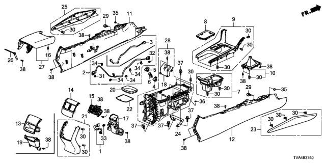 2018 Honda Accord Garnish Assy., RR. *NH900L* (DEEP BLACK) Diagram for 83411-TVA-A01ZA