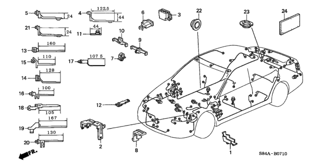 2002 Honda Accord 4 Door LX (V6) KA 4AT Harness Band - Bracket Diagram
