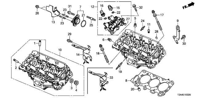 2014 Honda Accord 4 Door TOUR (V6) KL 6AT Rear Cylinder Head (V6) Diagram