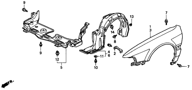 1992 Honda Accord Fender Diagram