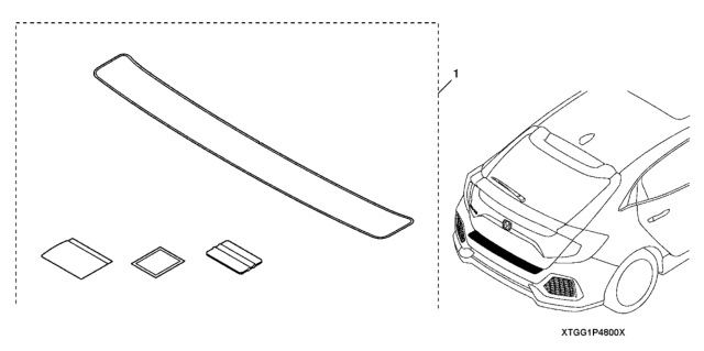 2019 Honda Civic Rear Bumper Applique Diagram