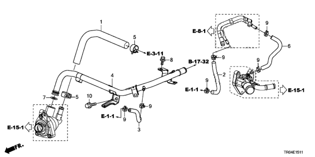 2012 Honda Civic Water Hose (2.4L) Diagram