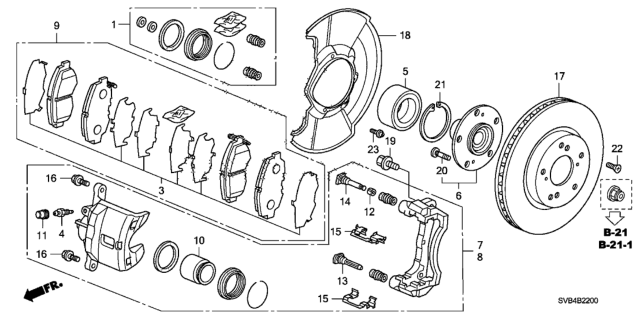 2010 Honda Civic Front Brake (1.8L) Diagram