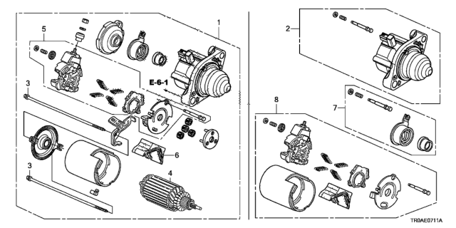 2013 Honda Civic Starter Motor (Mitsuba) (2.4L) Diagram