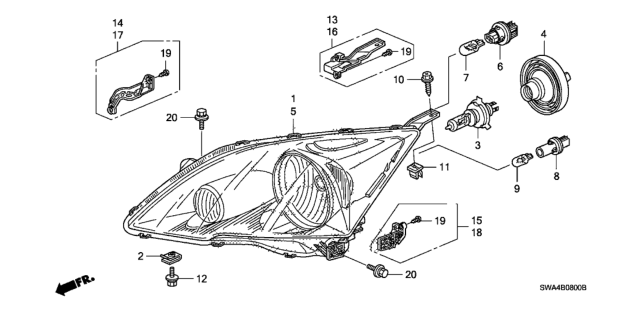 2008 Honda CR-V Cover, Rubber Diagram for 33126-SWA-A01