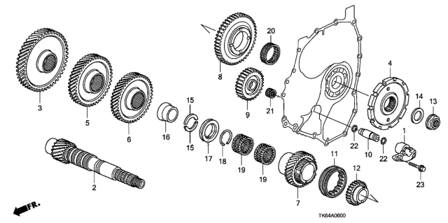 2010 Honda Fit AT Countershaft Diagram