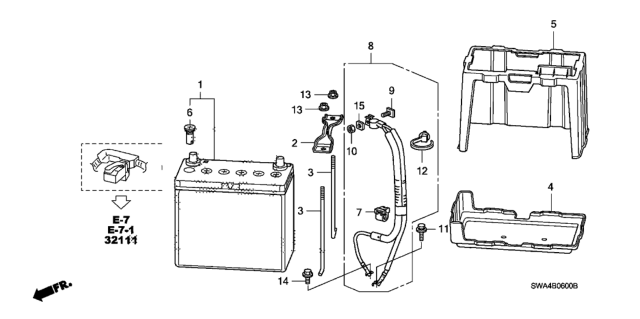 2011 Honda CR-V 5 Door EX-L (2WD) KA 5AT Battery Diagram