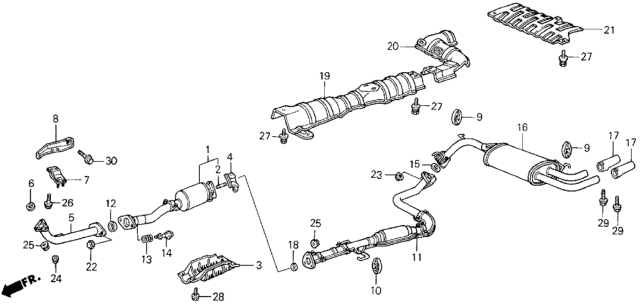 1986 Honda Civic Finisher, Exhuast Pipe Diagram for 18310-SB2-963