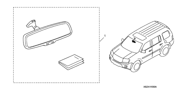 2009 Honda Pilot Auto Day & Night Mirror Diagram