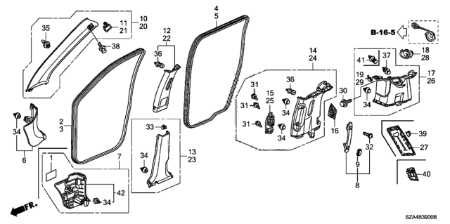 2011 Honda Pilot Lining Assy., L. Cowl Side *NH686L* (WARM GRAY) Diagram for 83161-SZA-305ZC