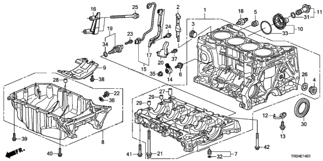 2012 Honda Civic Cylinder Block - Oil Pan (2.4L) Diagram